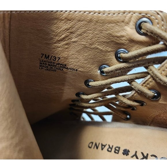 Lucky Brand Ankle  Booties Jaevin Sesam Suede Peep Toe Wedge Side Zip Size 7 - Picture 8 of 9